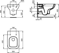 Комплект Унитаз подвесной Ideal Standard I.life A + Крышка T453101 белая + Инсталляция Geberit Duofix UP 320 111.300.00.5 + Кнопка Sigma 01 115.770.11.5 белая + Крепления 111.815.00.1 к стене + Звукоизоляция