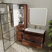 Тумба с раковиной Style Line Атлантика 90 Люкс Plus, подвесная, старое дерево