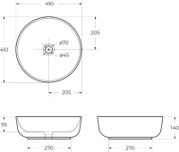 Накладная раковина BelBagno BB1315-H301 черная матовая