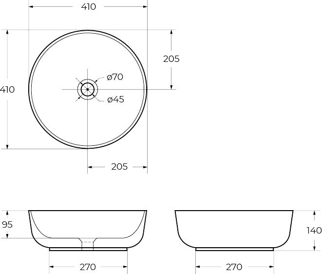 Накладная раковина BelBagno BB1315-H301 черная матовая