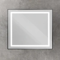 Зеркало BelBagno Kraft 90x80 с подсветкой, черное