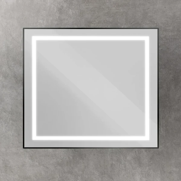 Зеркало BelBagno Kraft 90x80 с подсветкой, черное
