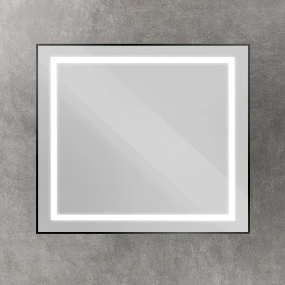 Зеркало BelBagno Kraft 90x80 с подсветкой, черное