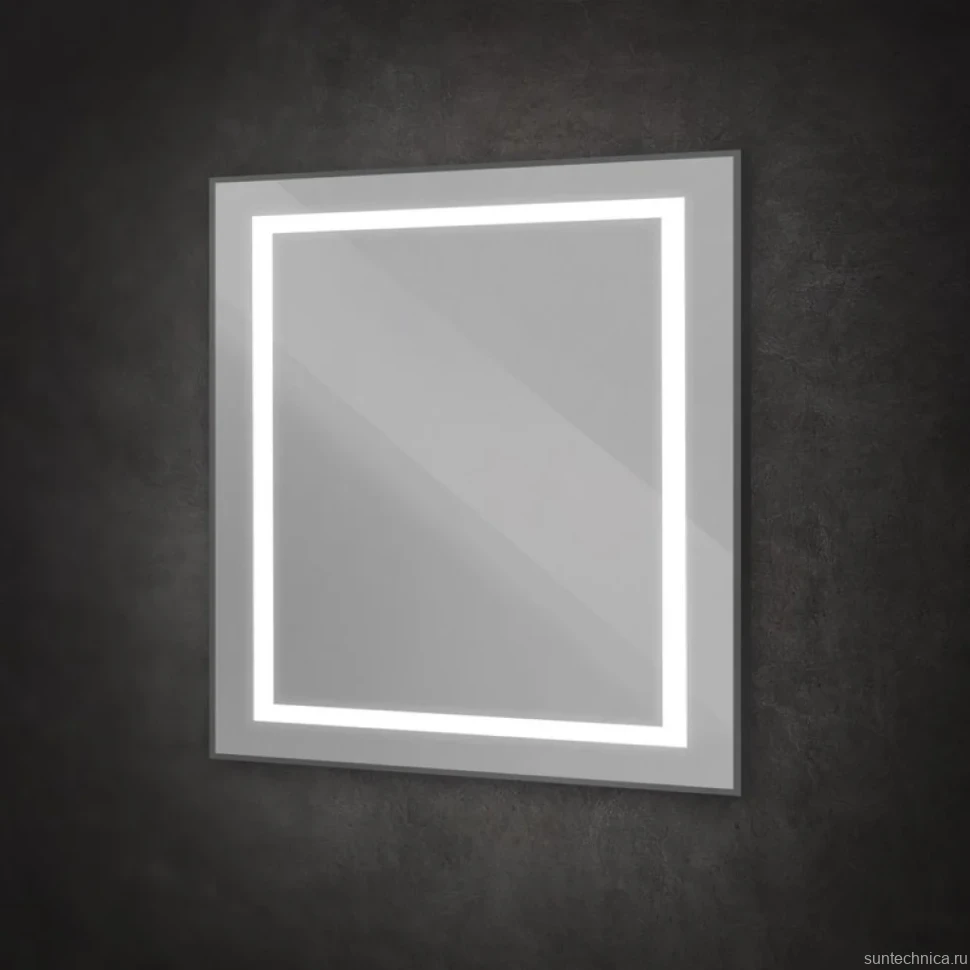 Зеркало BelBagno Kraft 90x80 с подсветкой, черное