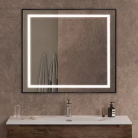 Зеркало BelBagno Kraft 90x80 с подсветкой, черное