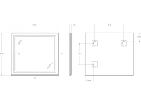 Зеркало BelBagno Kraft 90x80 с подсветкой, черное