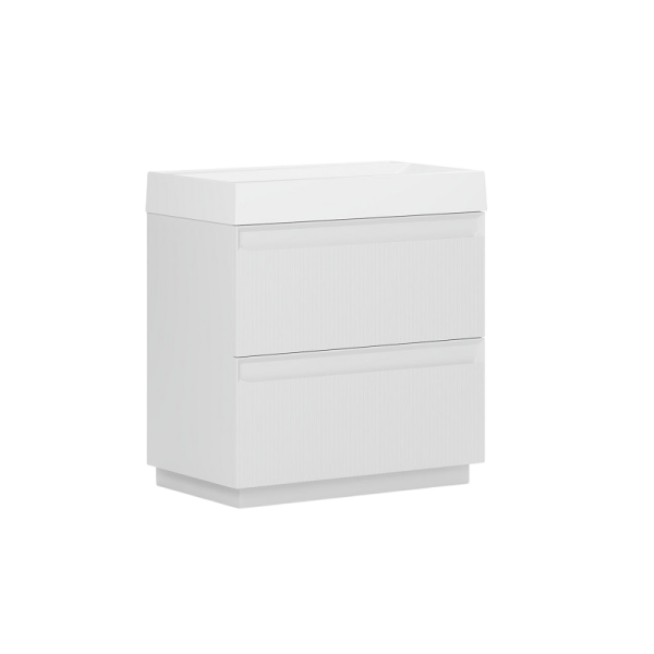 Тумба с раковиной Belux Базель 80 напольная, белая матовая