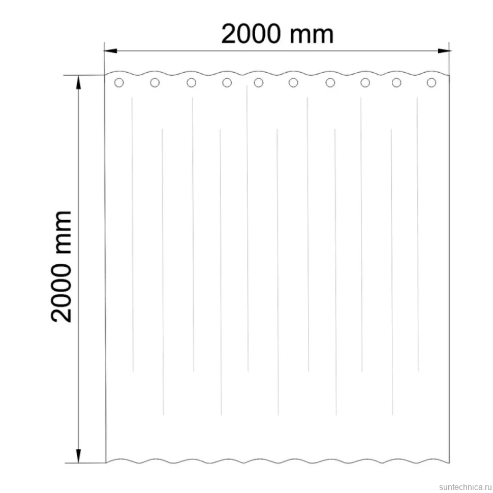 Штора для ванной Wasserkraft Aland SC-85103 200х200 см