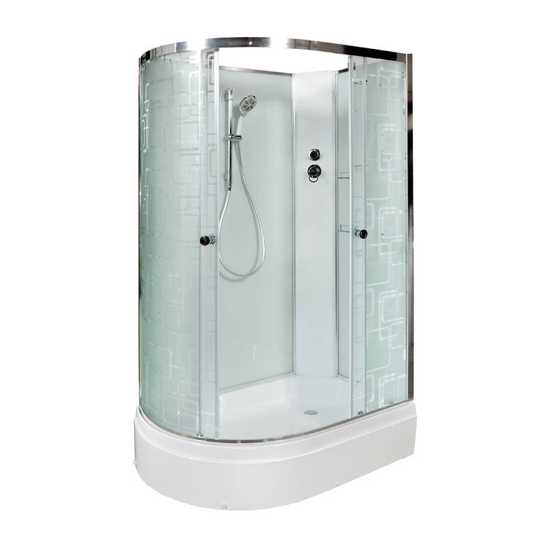 Душевая кабина DTO D EM2712RN профиль хром, стекло матовое с узором