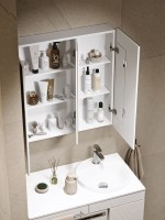 Зеркало-шкаф Alavann Cosmetic трюмо 80x80 с приближением, глянцевый белый