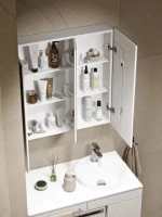 Зеркало-шкаф Alavann Cosmetic трюмо 80x80 с приближением, глянцевый белый
