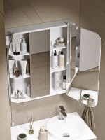 Зеркало-шкаф Alavann Cosmetic трюмо 80x80 с приближением, глянцевый белый