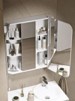 Зеркало-шкаф Alavann Cosmetic трюмо 80x80 с приближением, глянцевый белый