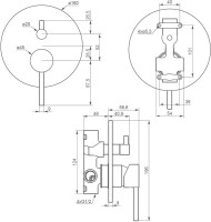Комплект для ванной Ideal Standard IdealRain BD389AA + Смеситель для ванны с душем Damixa Scandinavian Pure 367100000