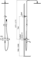 Душевая стойка AltroBagno Unione AltroBagnoUnione030209MB матовая черная