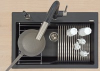 Комплект Мойка Florentina Ромия 770 антрацит + Измельчитель Bone Crusher BC 1000-AS