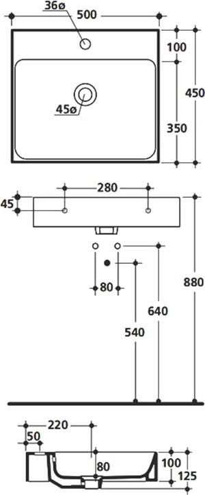 Накладная раковина Kerasan Cento 353001*1