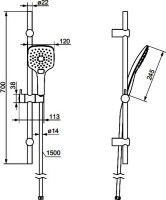 Душевой комплект Термостат Damixa Scandinavian Pure 363000300 для ванны с душем, черный + Гарнитур Galaxy DX75150300
