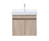 Тумба с раковиной Aquanet Оптима 60 подвесная, дуб светлый