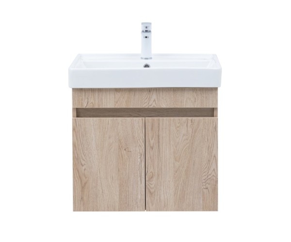Тумба с раковиной Aquanet Оптима 60 подвесная, дуб светлый