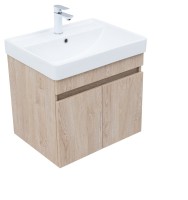 Тумба с раковиной Aquanet Оптима 60 подвесная, дуб светлый