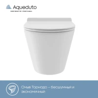 Комплект Унитаз подвесной Aqueduto Cone Tornado CONT0110 безободковый, с микролифтом, белый глянцевый + Крепления Geberit Duofix 111.815.00.1 к стене + Инсталляция UP 320 111.300.00.5 + Кнопка Sigma 01 115.770.DW.5 черная + Звукоизоляция