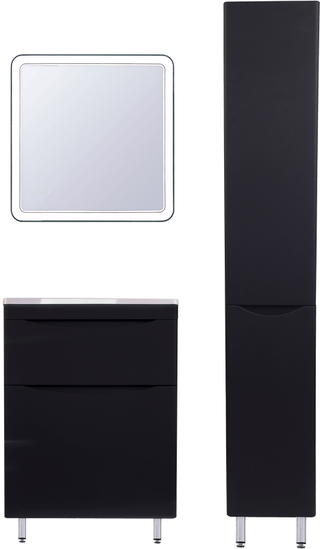 Мебель для ванной комнаты Style Line Бергамо Мини 60 Люкс Plus напольная, антискрейтч черная