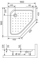Поддон для душа RGW Style TR 90x90x21 Поддон для душа RGW Style TR 90x90x21