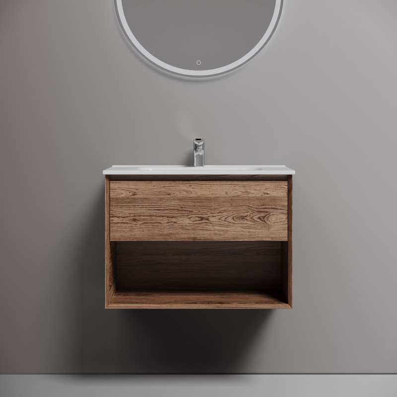 Тумба с раковиной Sancos Marmi 1.0 70 дуб чарльстон, раковина CN7007