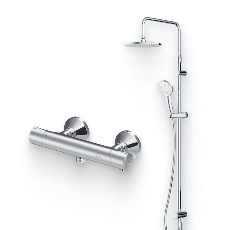 Душевой комплект Термостат AM.PM Like F8040000 + Стойка Gem F0790000