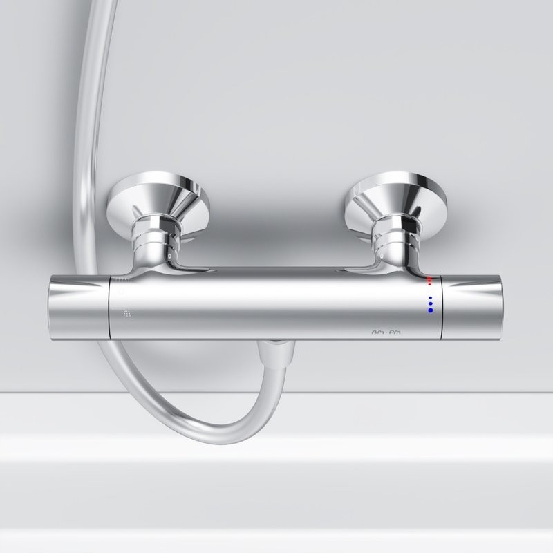 Душевой комплект Термостат AM.PM Like F8040000 + Стойка Gem F0790000