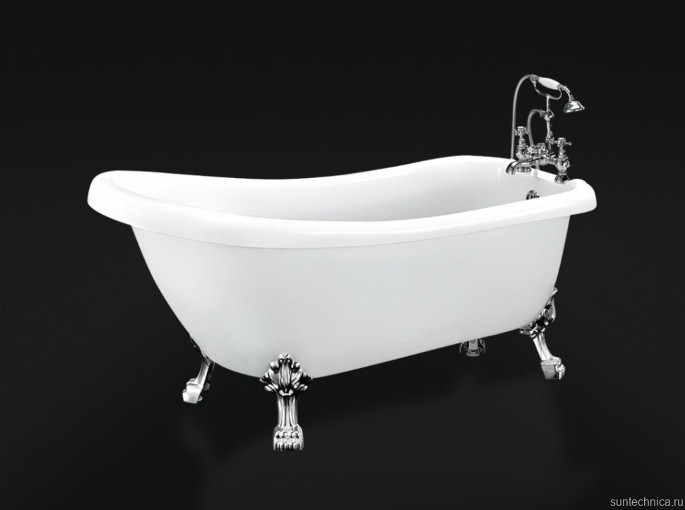 Акриловая ванна BelBagno BB20 170x70 см, правая, отдельностоящая, белая, овальная, на ножках