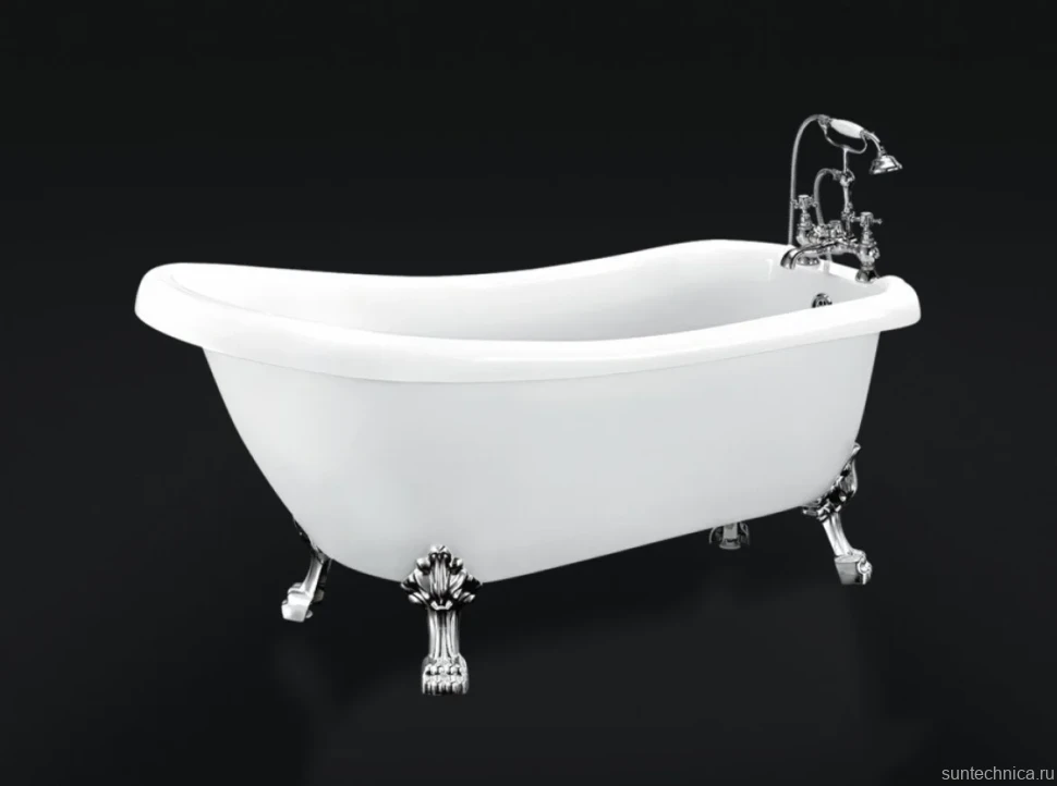 Акриловая ванна BelBagno BB20 170x70 см, правая, отдельностоящая, белая, овальная, на ножках