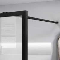 Душевая перегородка Vincea Walk-in HP Art VSW-1HC900CFB 90 см, профиль матовый черный, стекло прозрачное, рифленое