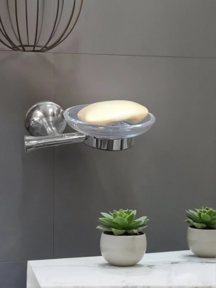 Мыльница AltroBagno Corposo 080709 Cr настенная, стеклянная, хром