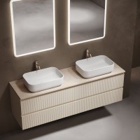 Тумба с раковиной Sancos Snob T 160 beige soft, столешница бежевая TT160A2X, раковина CN5043
