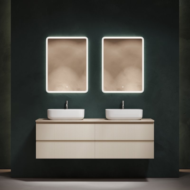 Тумба с раковиной Sancos Snob T 160 beige soft, столешница бежевая TT160A2X, раковина CN5043