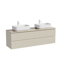 Тумба с раковиной Sancos Snob T 160 beige soft, столешница бежевая TT160A2X, раковина CN5043