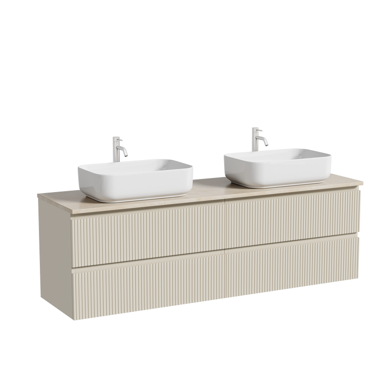 Тумба с раковиной Sancos Snob T 160 beige soft, столешница бежевая TT160A2X, раковина CN5043