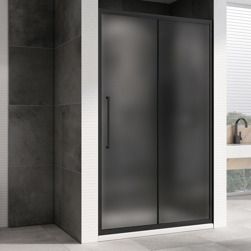 Душевая дверь в нишу Abber Schwarzer Diamant AG30120BMH 120 см, профиль черный, стекло матовое