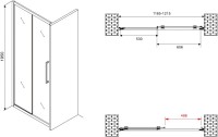 Душевая дверь в нишу Abber Schwarzer Diamant AG30120BMH 120 см, профиль черный, стекло матовое