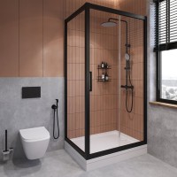 Душевая стойка STWORKI Сортланд S10160BK матовый чёрный