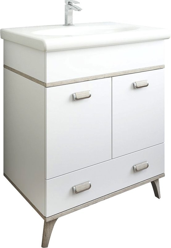 Мебель для ванной комнаты Sanflor Бруно 70, белый, орегон