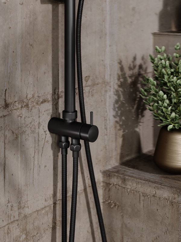 Душевой комплект Смеситель Orange Vesper M10-100b + Стойка O-Shower OW02b