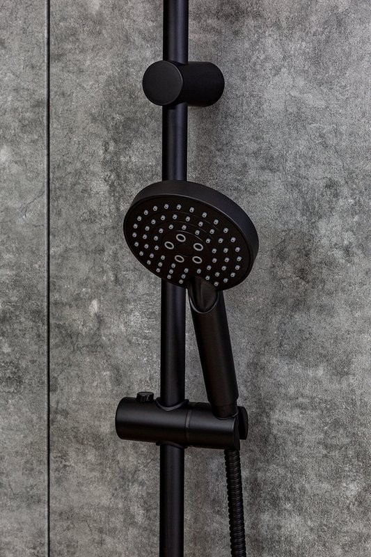 Душевой комплект Смеситель Orange Vesper M10-100b + Стойка O-Shower OW02b