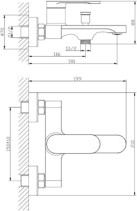 Душевой комплект Смеситель Orange Vesper M10-100b + Стойка O-Shower OW02b