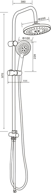 Душевой комплект Смеситель Orange Vesper M10-100b + Стойка O-Shower OW02b