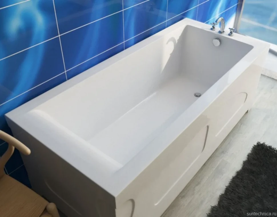 Ванна из искусственного камня Эстет Дельта 170x80 см, пристенная, на ножках