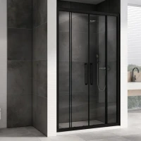 Душевая дверь в нишу Abber Schwarzer Diamant AG33150BH 150 см, профиль черный, стекло прозрачное