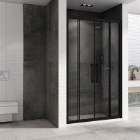 Душевая дверь в нишу Abber Schwarzer Diamant AG33150BH 150 см, профиль черный, стекло прозрачное